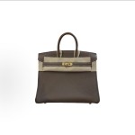 HERMES爱⻢仕 Birkin 25 ⾦扣 ⼥款 18 Etoupe ⼤象灰